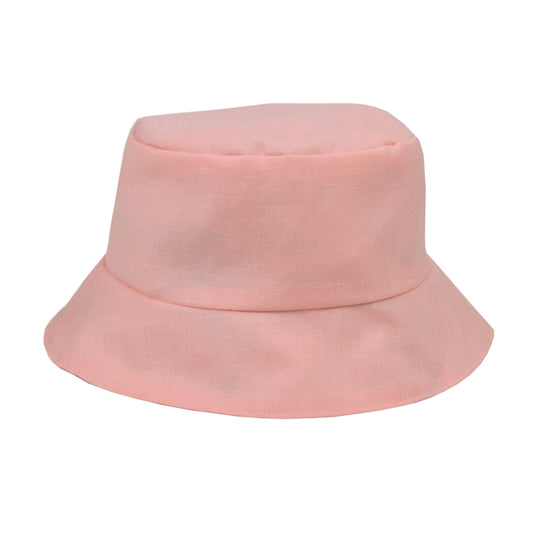 Reversible upcycling bucket hat for kids pastel pink